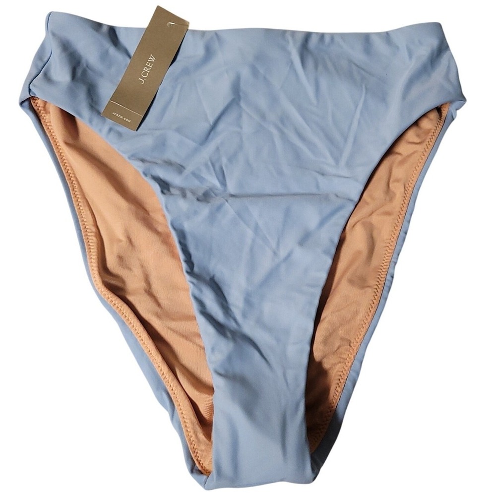 J Crew High-Leg Bikini Bottom Swim Womens Size XS Blue Beach Vacation Cruise